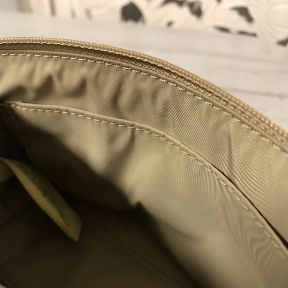 Kate Spade Cosmetic Makeup Bag Little Shiloh Metro Spade Gold Shimmer - Picture 9 of 9